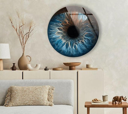 My Photostation.com 27.5'' Diameter Eye Round Blue Glass Wall Art Tempered by MyPhotostation