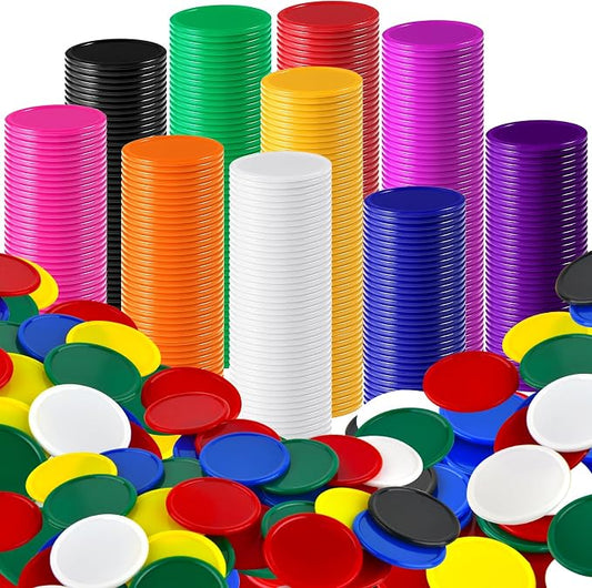 Coopay 1200 Pcs 1.5 Inch Learning Counters Disks Plastic Poker Chips, Bingo by Coopay