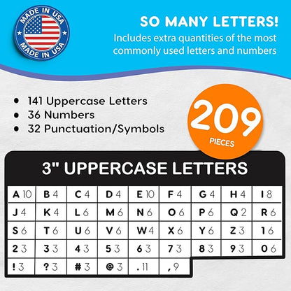 209 Pcs 3" Happy Colors Precut Letters & Numbers - Image 4