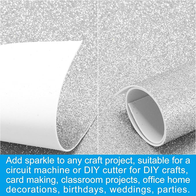 PATIKIL 2mm Thick Non Adhesive Glitter Foam Sheet 16x24inch Silver Tone - Image 5