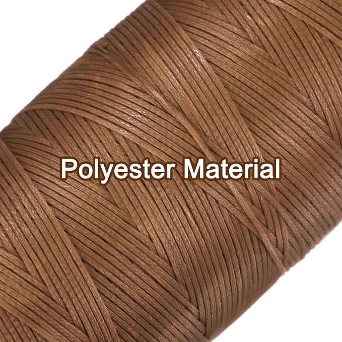 uxcell Leather Sewing Waxed Thread, 284 Yards / 260m 0.8mm 150D Flat Polyester - Image 3