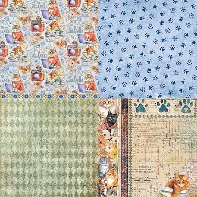 24 Sheets Kitten Decorative Scrapbooking Paper Pad 6x6 Craft Paper Single-Side - Image 4