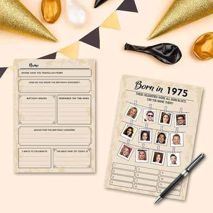 QUPT 50th Birthday Party Games, Born in 1975 Games Bundle, Birthday Party - Image 5