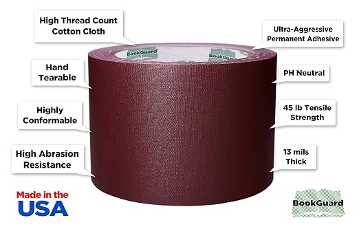 BookGuard 3 inch Premium Bookbinding Repair Cloth Tape, 15 Yard Roll - Image 2