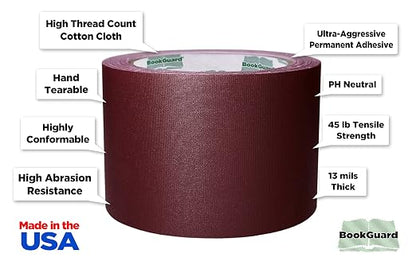 BookGuard 3 inch Premium Bookbinding Repair Cloth Tape, 15 Yard Roll - Image 2