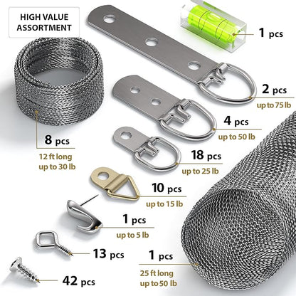 Picture Wire Hanging Kit 100+ Pieces - Image 3