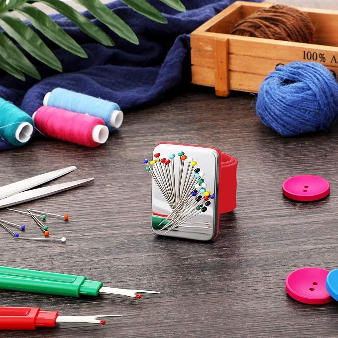 WILLBOND Magnetic Wrist Sewing Pincushion Wrist Magnetic Pin Holder Wristband - Image 5