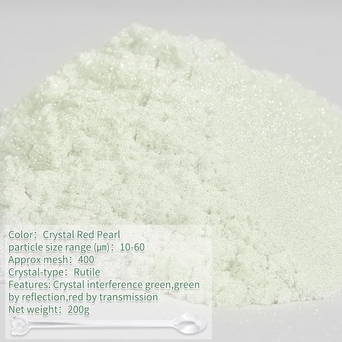Mica Powder, 7.05OZ（200g）, Crystal Green Pearl Mica Powder Pigment - Image 2