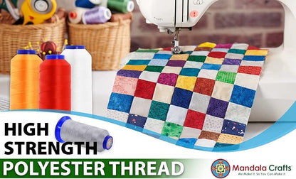 Mandala Crafts Ivory Heavy Duty Thread -1500 Yds Tex 70 Thread - Image 7