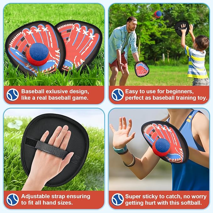 4 Packs Catch Ball Game Set, Baseball Training Glove, Outdoor Toys, Summer - Image 6