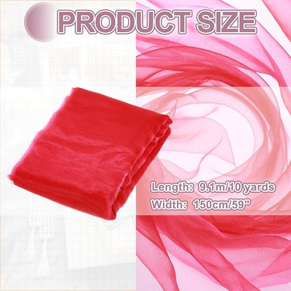 MECCANIXITY Iridescent Sheer Organza Fabric, 10 Yards x 59 Inches Solid - Image 2