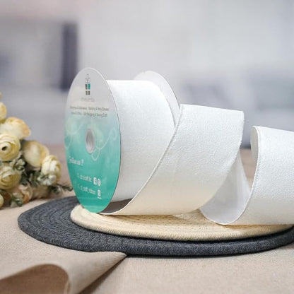 CT CRAFT LLC Glitter Wired Ribbon 2.5" x 20 Yards White - Image 4