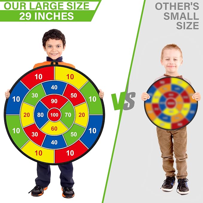 Large Dart Board for Kids, Kids Double-Sided Dart Board - Image 2