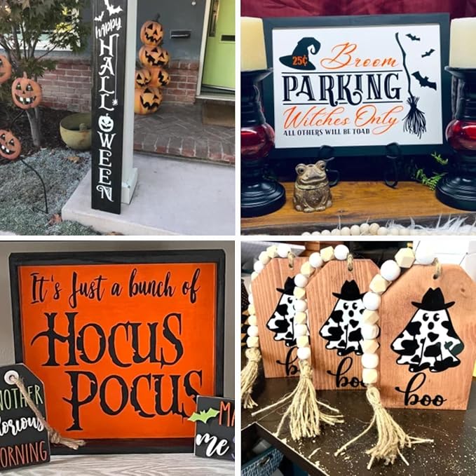 Halloween Stencils for Painting on Wood Door Sign Reusable Large Holiday - Image 5