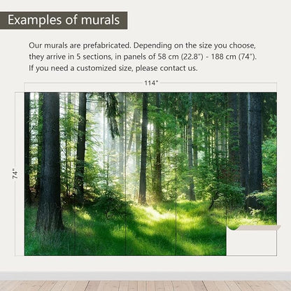 AFZEVEB-Green Forest Wallpaper Natural Landscape Wall murals - Image 3