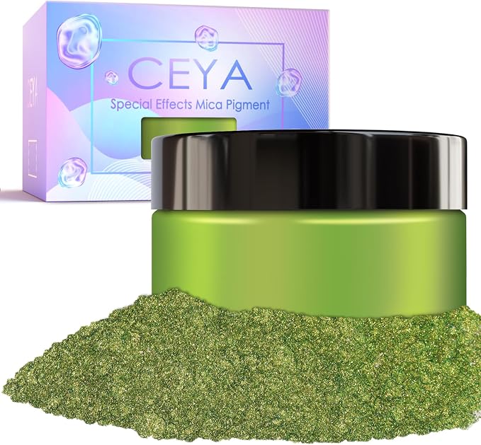 Ceya Highly Chameleon Mica Pigment, 1.8oz/ 50g Elf Green Eyes Chrome Powder by CEYA