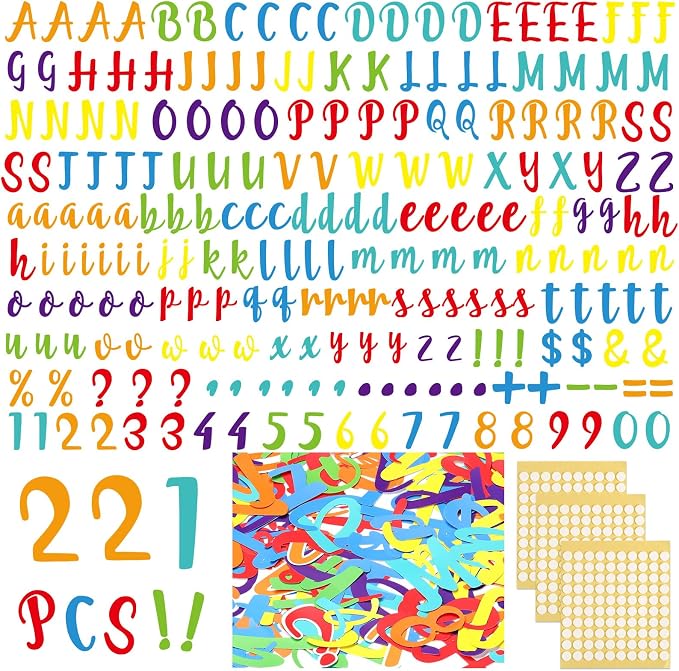 221 Pcs Classroom Bulletin Board Letters Colorful Alphabet Cutouts Number and by Humyoun