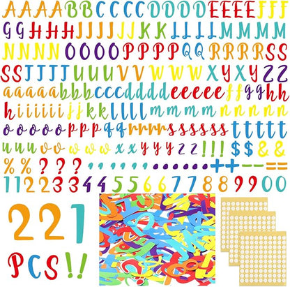 221 Pcs Classroom Bulletin Board Letters Colorful Alphabet Cutouts Number and by Humyoun