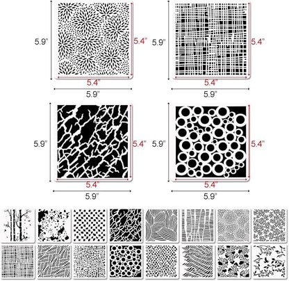 16 Pcs Layering Stencils for Painting - Image 2