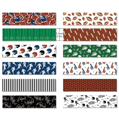 Adirasenotek 12 Rolls Sports Washi Tape, Rugby Football Washi Tape Set - Image 2