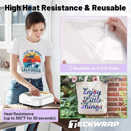 TECKWRAP Clear Transfer Tape for Vinyl -12INCH x 10 FT, Printable HTV, DIY - Image 5