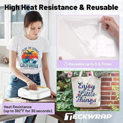 TECKWRAP Clear Transfer Tape for Vinyl -12INCH x 10 FT, Printable HTV, DIY - Image 5