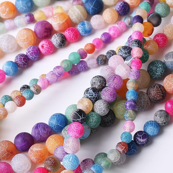 36PCS 10MM Weathered Agate Beads-Multicolo Stone Beads Energy Healing Beads - Image 4