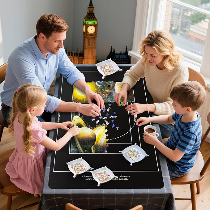 Nattork Jigsaw Puzzle Mat Roll Up，Portable Saver Pad Up to 2000 Pieces，with - Image 5