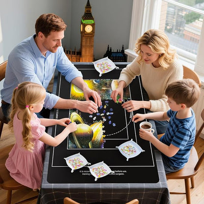 Nattork Jigsaw Puzzle Mat Roll Up，Portable Saver Pad Up to 2000 Pieces，with - Image 5