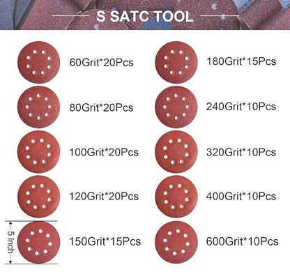 S SATC 150 PCS Sanding Disc 60 80 100 120 150 180 240 320 400 600 Grit Sanding - Image 2