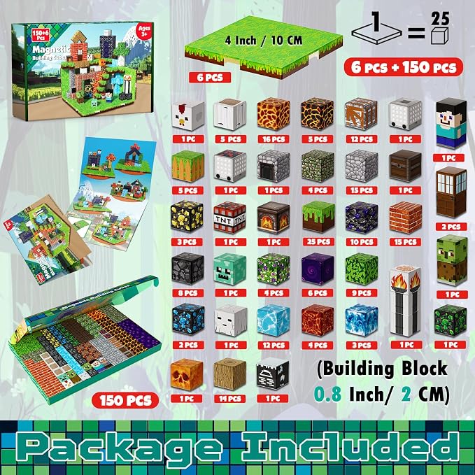 150PCS Magnetic Blocks with 6 Baseplate - Image 5