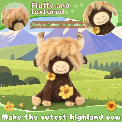 Yizzvb Needle Felting Kit, Highland Cow Needle Felt Beginner Kits - Image 4