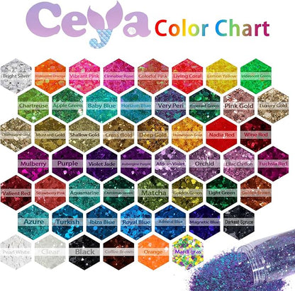 Ceya Chunky Glitter, 4.9oz/ 140g Mardi gras Craft Glitter Powder Mixed Fine - Image 4