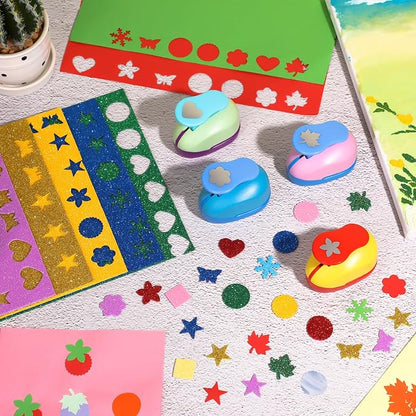 Harloon 10 Pcs Craft Hole Punch Shapes 1 Inch Paper Punch Hole Mix Shapes - Image 5