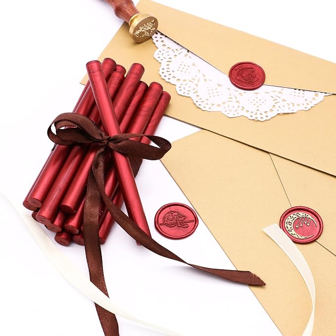 SWANGSA 20 Pieces Glue Gun Sealing Wax Sticks Metallic Red - Image 4