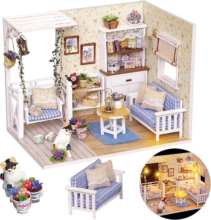 DIY Miniature House Kit – Mini Doll House Model Tiny Home Build Dollhouse by Flybean-WonderlandinYourHands