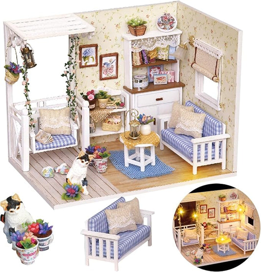 DIY Miniature House Kit – Mini Doll House Model Tiny Home Build Dollhouse by Flybean-WonderlandinYourHands