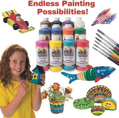 S&S Worldwide Color Splash! Liquid Tempera Bulk Paint, 16-oz Easy-Pour Squeeze - Image 4