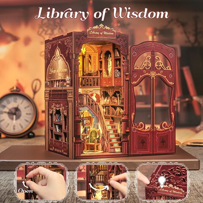 Fsolis Book Nook Kits, DIY Miniature House Kit 3D Puzzles - Image 4