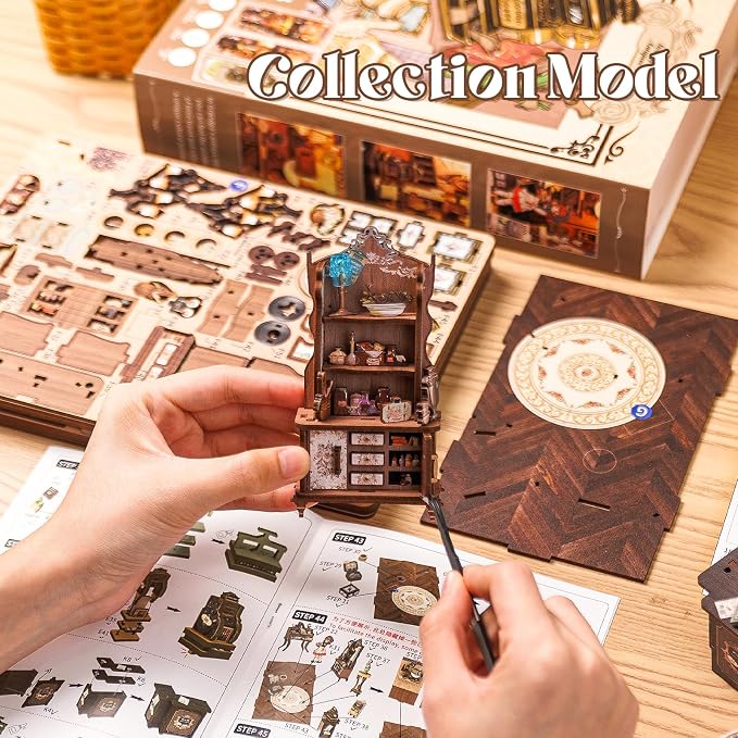 Fsolis Book Nook Kit, DIY Miniature Dollhouse Kit - Image 4