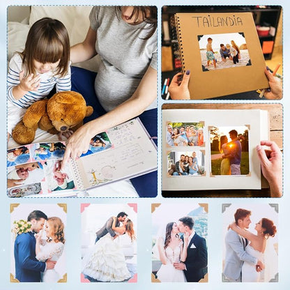 GOONAVI 15 Sheets 360 PCS Golden Black Acid-Free Photo Corners Notebook - Image 7