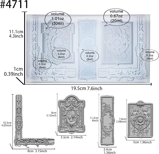 Art Mold for Polyclay Air Dry Clay Plaster, Frame and Plaque - Image 2