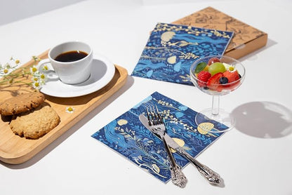 Premium Designer Paper Napkins, 3-Ply 6.5 x 6.5-inches Fold Disposable - Image 2