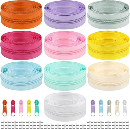 DOITEM 22.2 Yards/ 20 m 10 Pieces Assorted Colors #5 Nylon Coil Zippers - Image 9