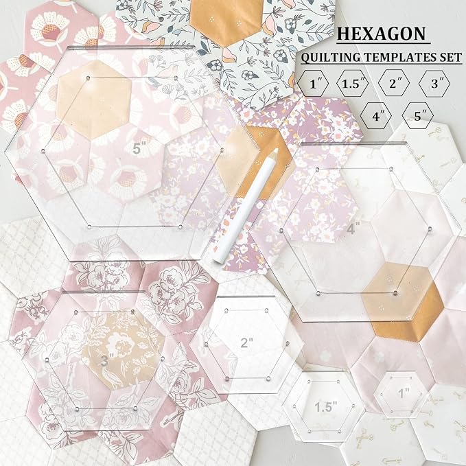 7 Pieces Hexagon Quilting Template - Image 4