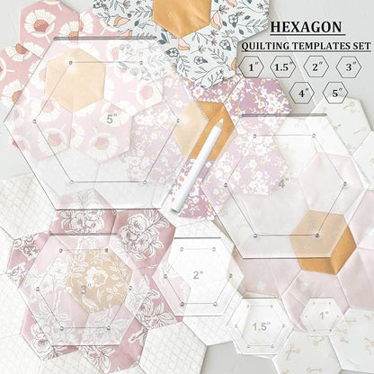 7 Pieces Hexagon Quilting Template - Image 4