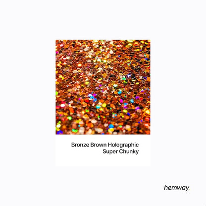 Hemway Glitter for Resin 100g Bronze Brown Holographic Metallic Crystals for - Image 2