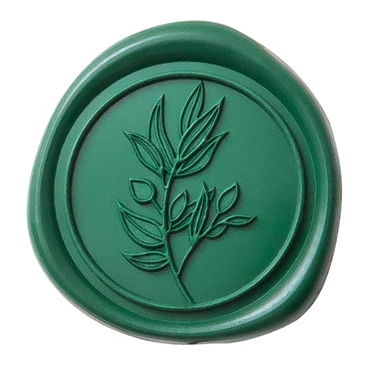 PONATIA 50 Pcs Emerald Green Wax Seal Stickers by ponatia