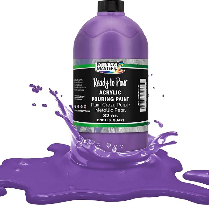 Pouring Masters Plum Crazy Purple Metallic Pearl Ready to Pour Acrylic Pouring by USArtSupply