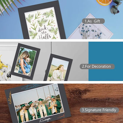 10 Pack Pre-Cut 11 x 14 Black Picture Mats - Image 2